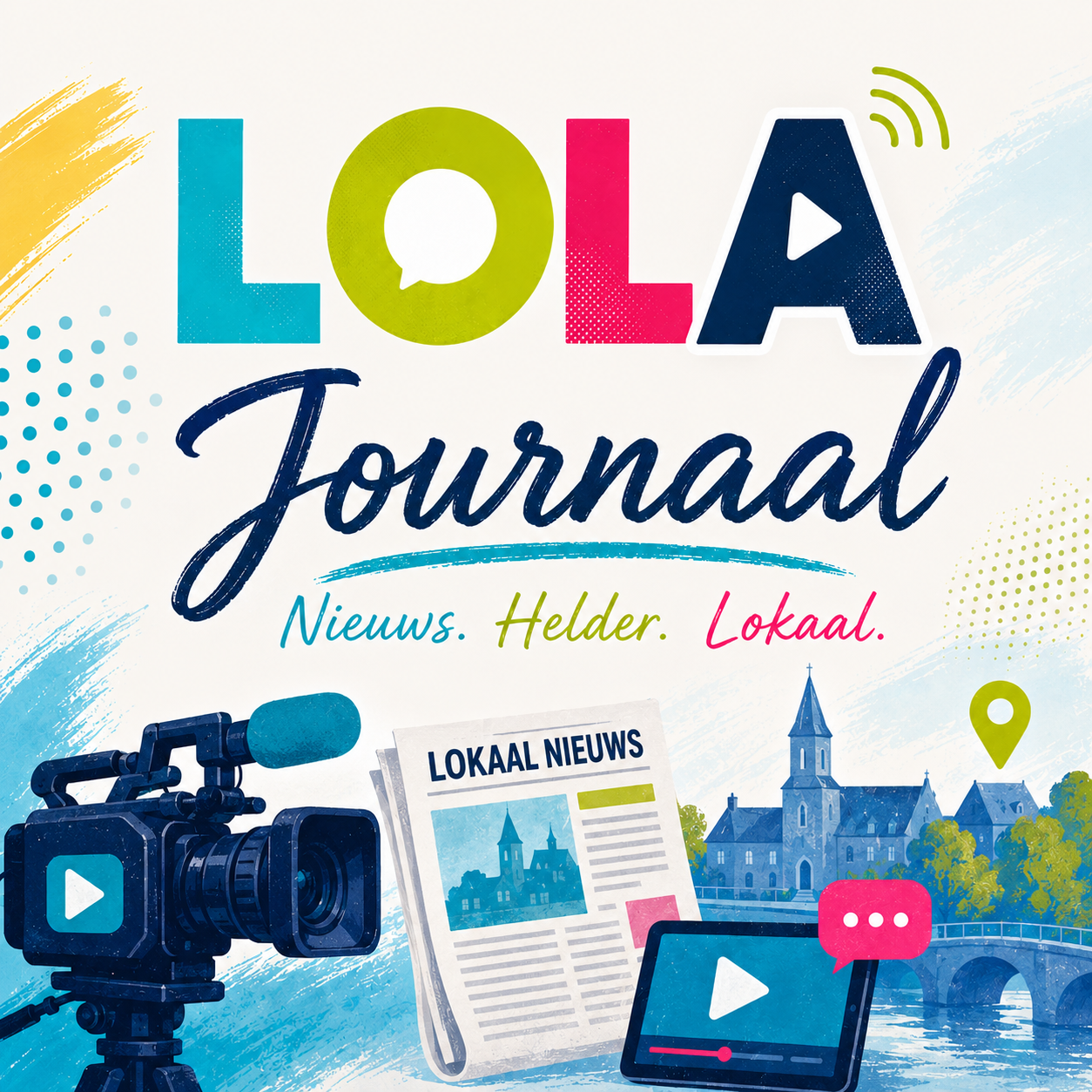 Artwork voor LOLA Journaal met de onderregel Nieuws. Helder. Lokaal.